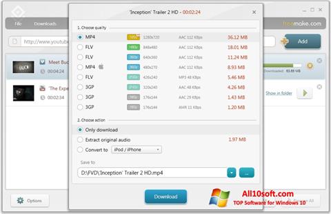 Képernyőkép Freemake Video Downloader Windows 10