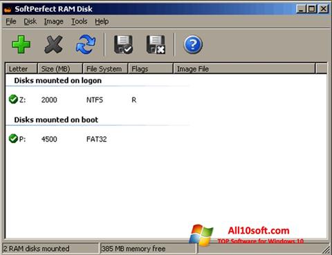 Képernyőkép SoftPerfect RAM Disk Windows 10
