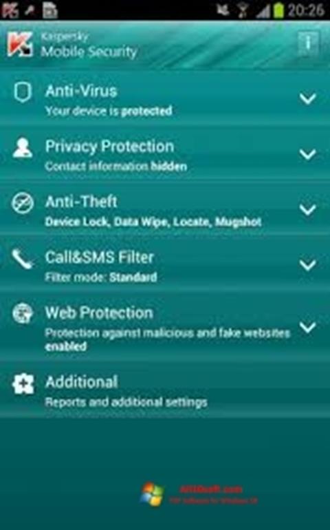 Képernyőkép Kaspersky Mobile Security Windows 10