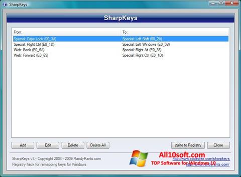 Képernyőkép SharpKeys Windows 10